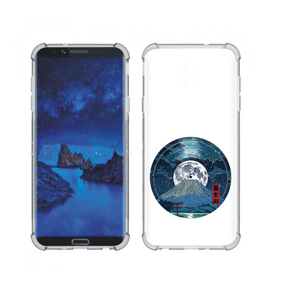 

Чехол MyPads Tocco для Samsung Galaxy J7 (2018) нарисованная виниловая гора с луной, Прозрачный, Tocco