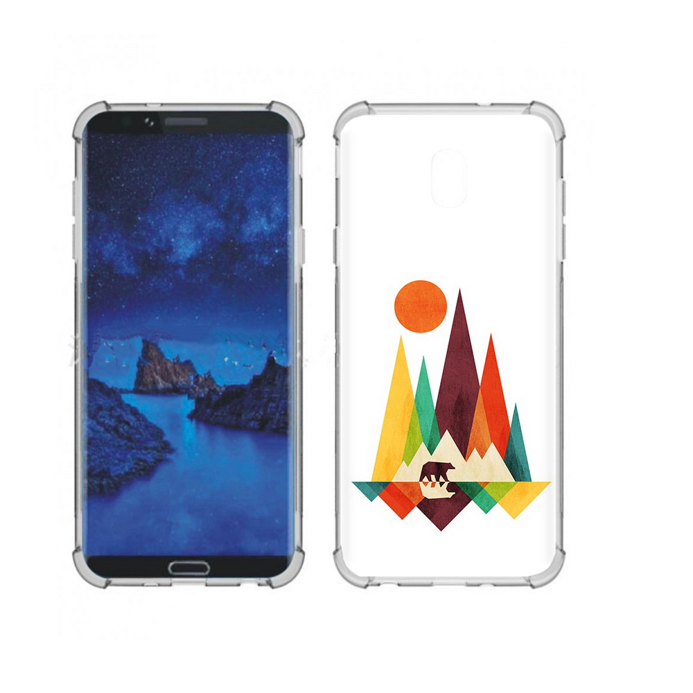 

Чехол MyPads Tocco для Samsung Galaxy J7 (2018) нарисованные горы с медведем, Прозрачный, Tocco