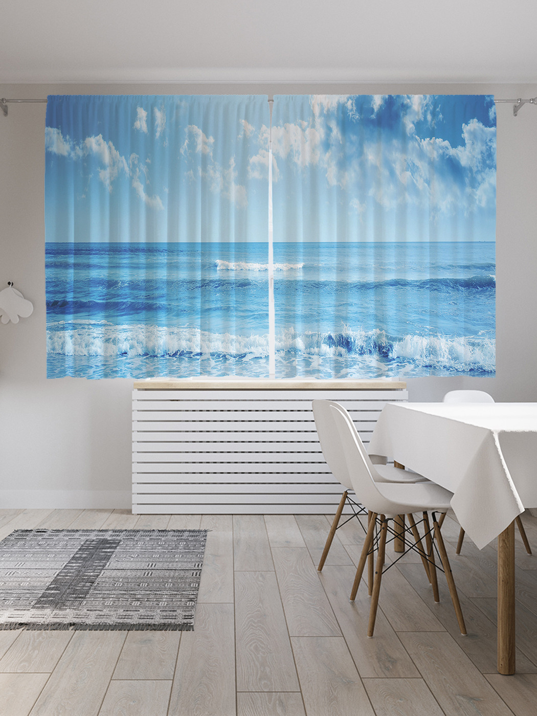 

Шторы с фотопечатью JoyArty "Морской бриз" из сатена, 290х180 см