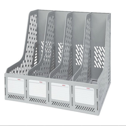 

Лоток для бумаг 4 отдела Deli E9846 пластик, серый, E9846gray