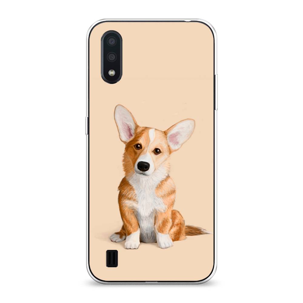 

Чехол на Samsung Galaxy A01 "Грустный Корги", Коричневый;бежевый, 29550-1