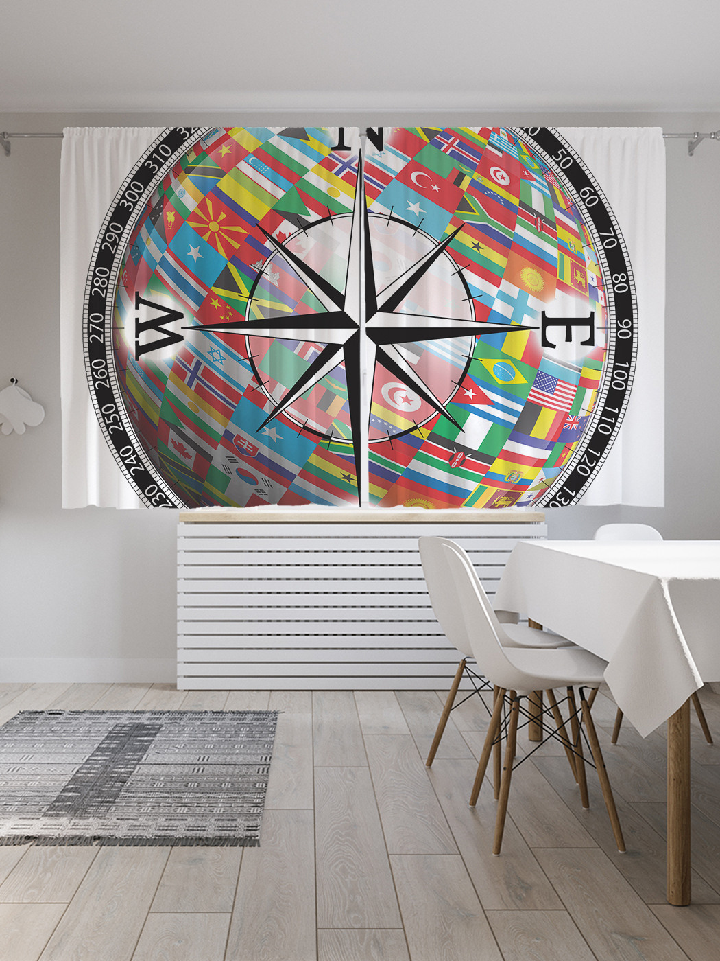 

Шторы с фотопечатью JoyArty "Направление ветра" из сатена, 290х180 см