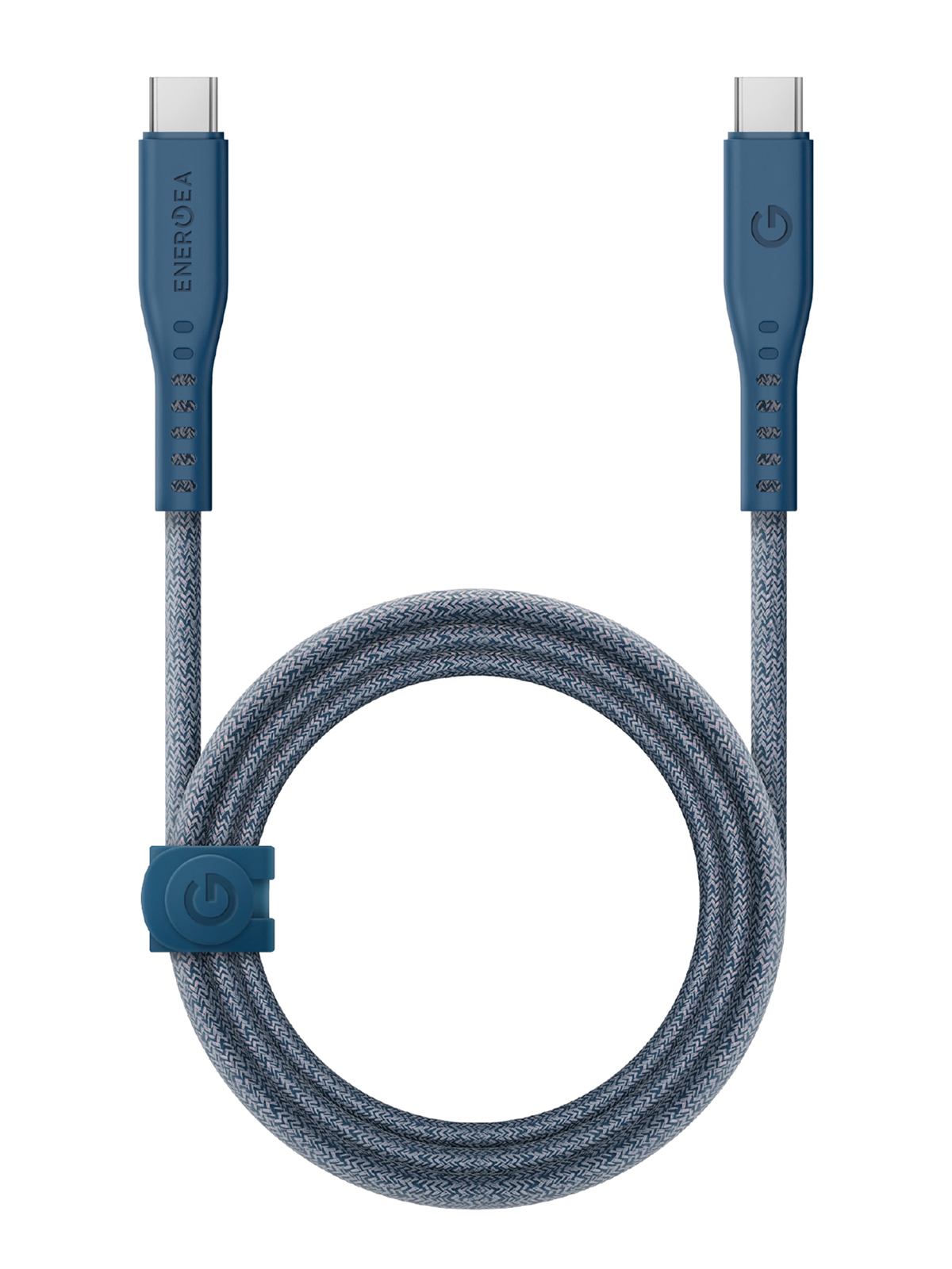Кабель EnergEA FLOW USB-C to USB-C PD240W 5A Nanoweave Magnetic tie 1.5m Blue