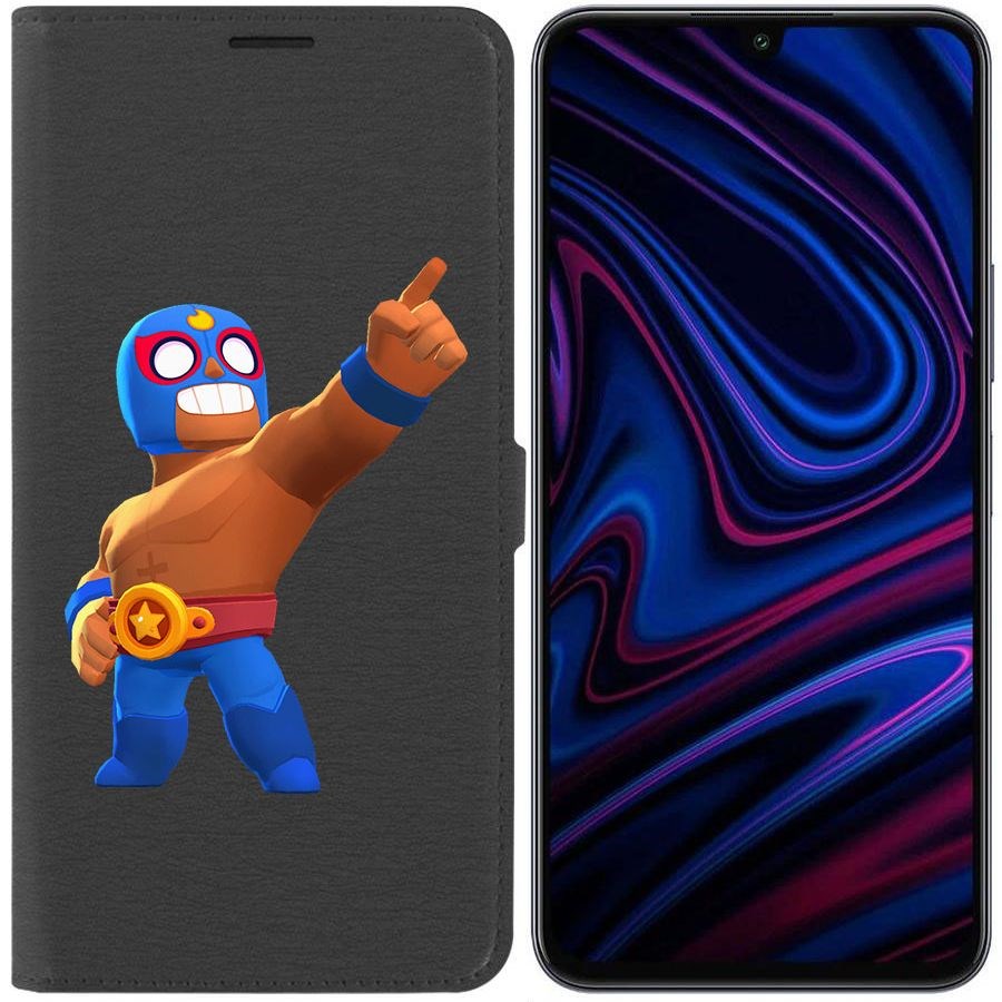 

Чехол-книжка Krutoff Eco Book для Infinix Note 12 Pro Brawl Stars-Эль Примо (черный)