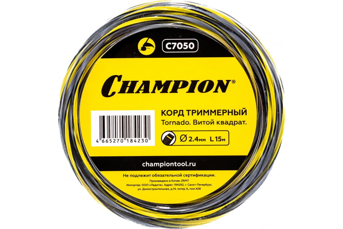 

Триммерный корд Tornado 2.4 мм 15 м C7050