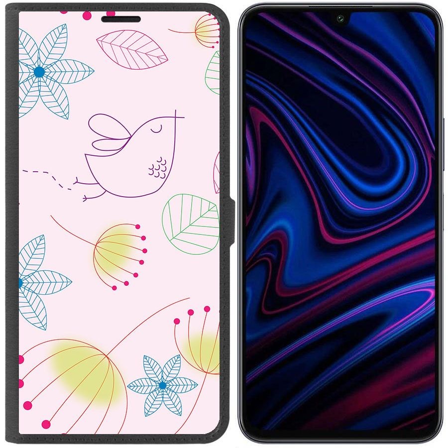 

Чехол-книжка Krutoff Eco Book для Infinix Note 12 Pro Цветочный паттерн 5 (черный)