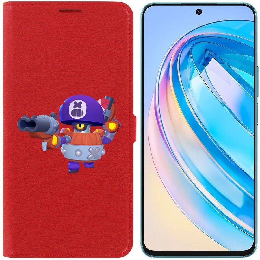 

Чехол-книжка Krutoff Eco Book для Honor X8a Brawl Stars-Дэррил (красный)