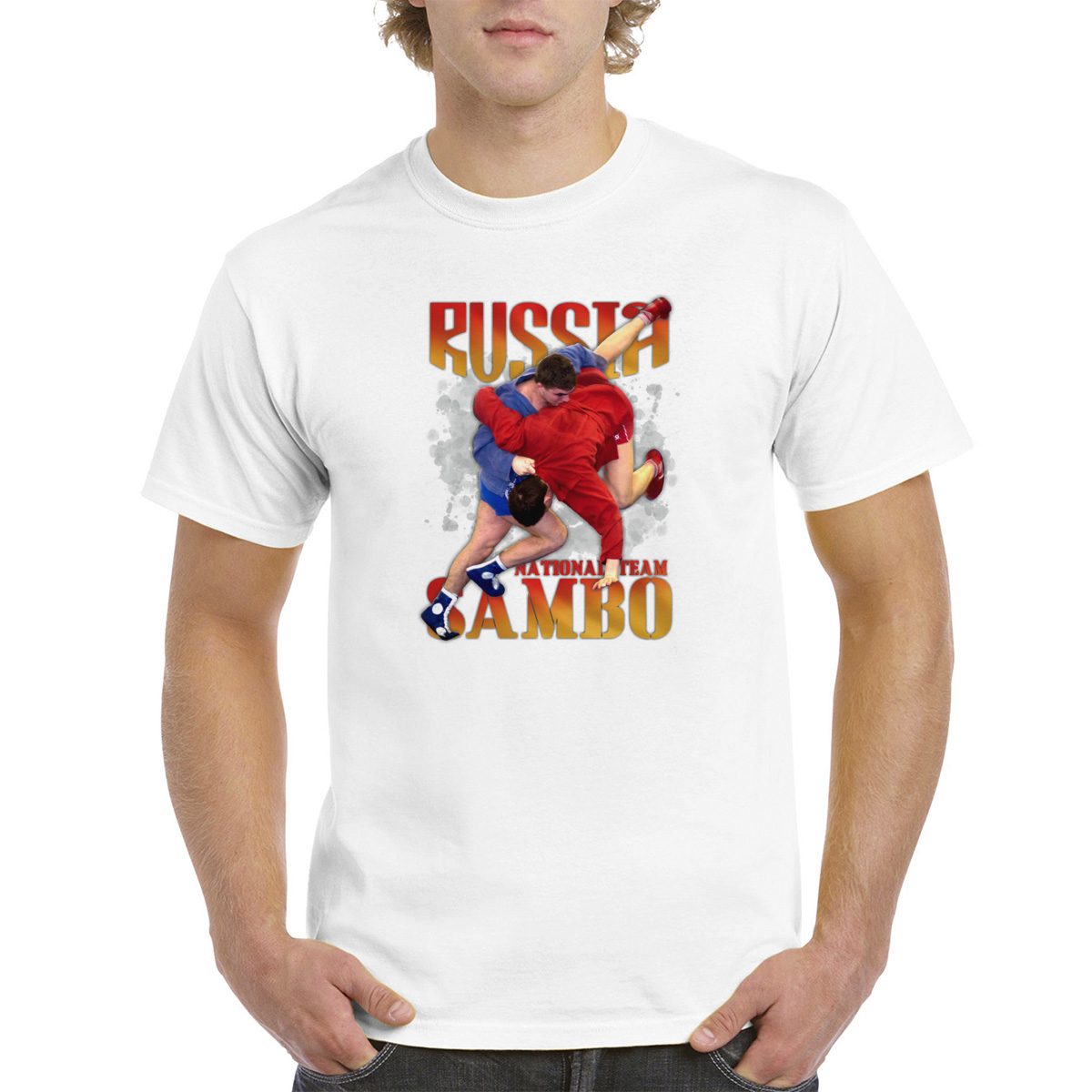 

Футболка унисекс coolpodarok Russia Sambo. Самбо белая 46 RU, Белый, 6M015517