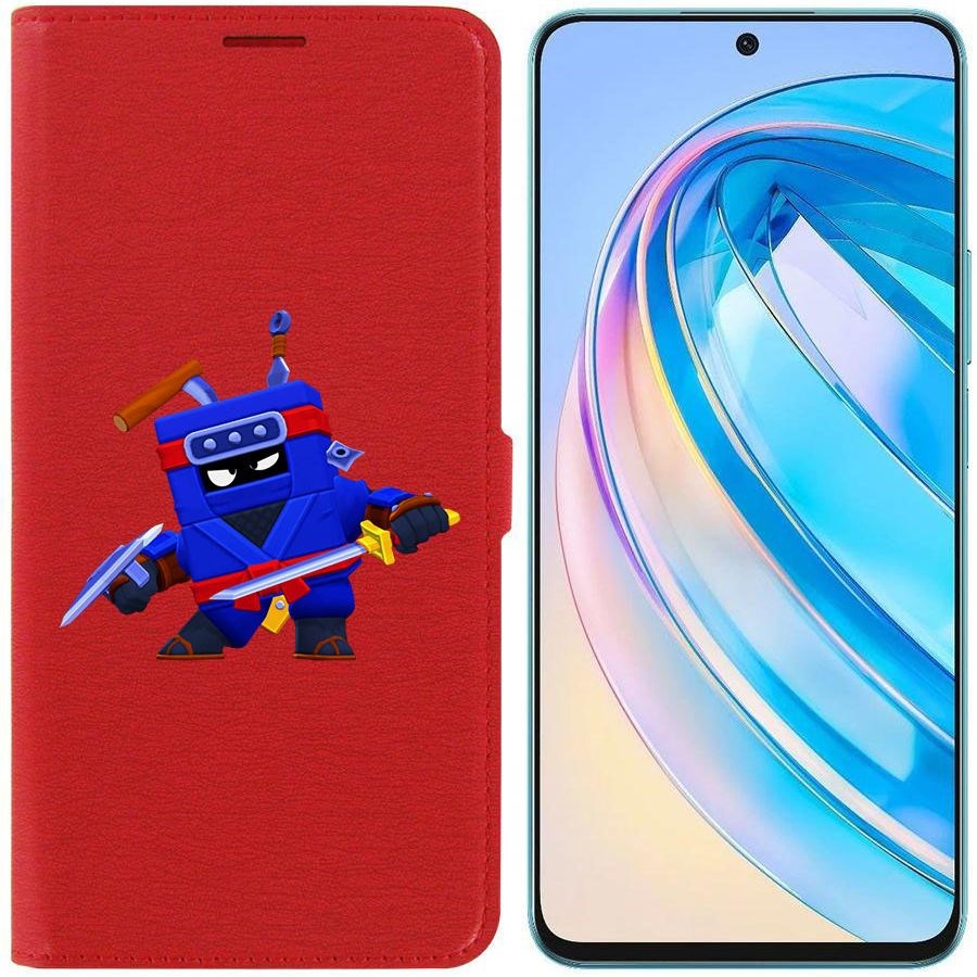 

Чехол-книжка Krutoff Eco Book для Honor X8a Brawl Stars-Ниндзя Эш (красный)