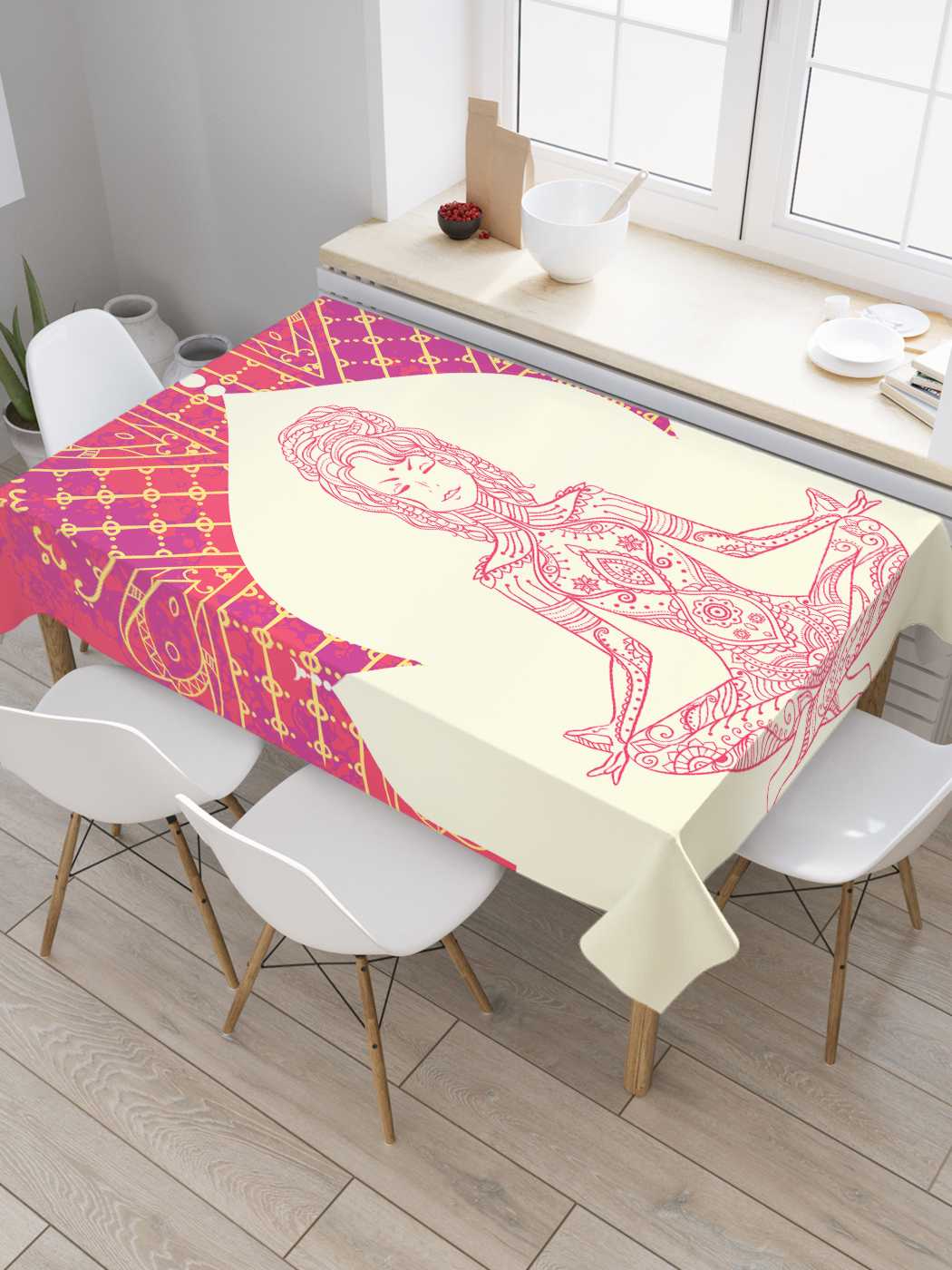 

Скатерть прямоугольная JoyArty "Жизненная медитация" из сатена, 180x145 см, Красный, Жизненная медитация