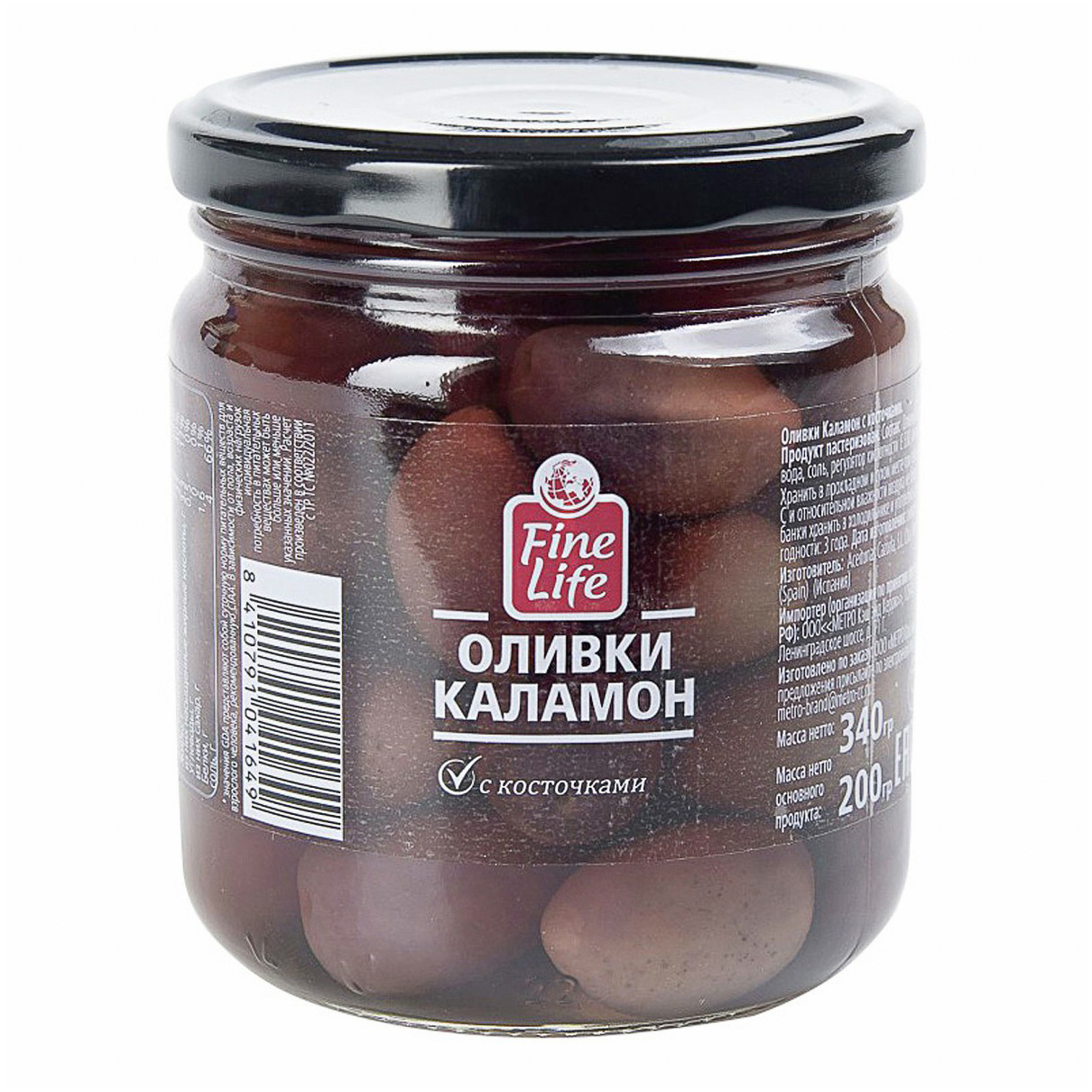 

Оливки Fine Life Каламон с косточкой 340 г