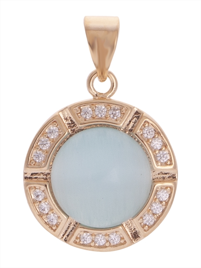 Кулон из бижутерного сплава Lotus Jewelry 3044P-08CA-blue кошачий глаз