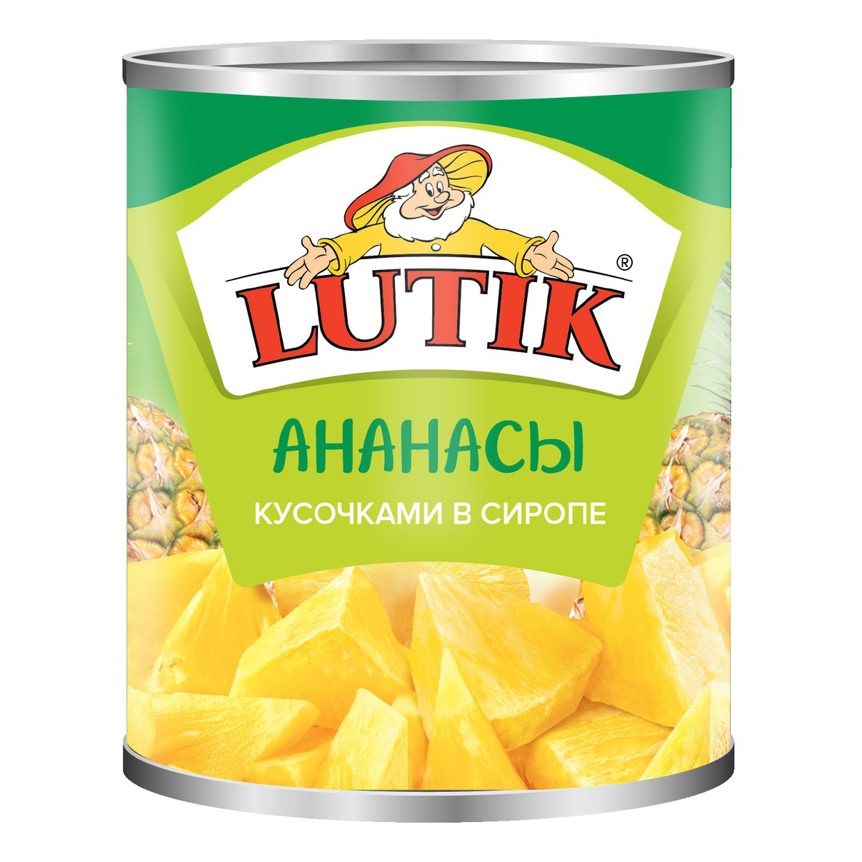 

Ананасы Lutik кусочки в сиропе 850 г