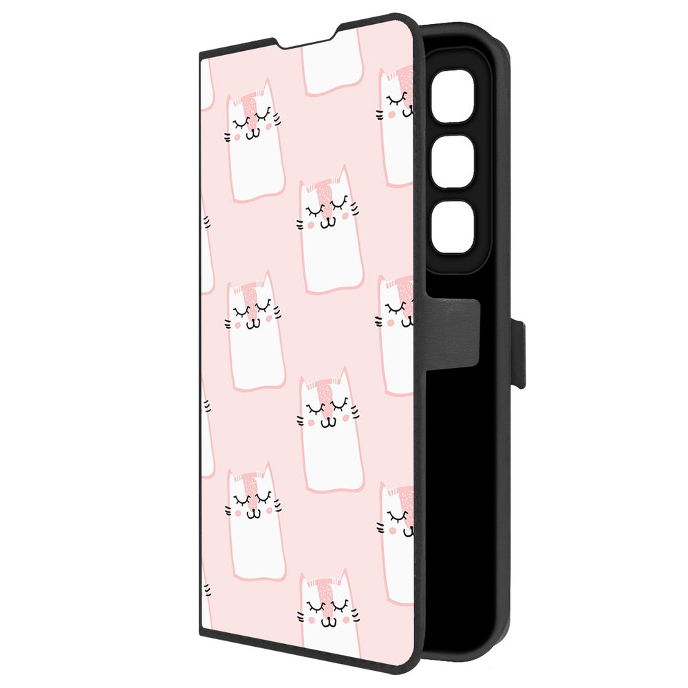 

Чехол-книжка Krutoff Eco Book для INFINIX Hot 50 Котики паттерн (черный)