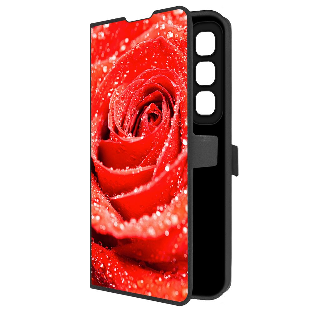 

Чехол-книжка Krutoff Eco Book для INFINIX Hot 50 Роза (черный)
