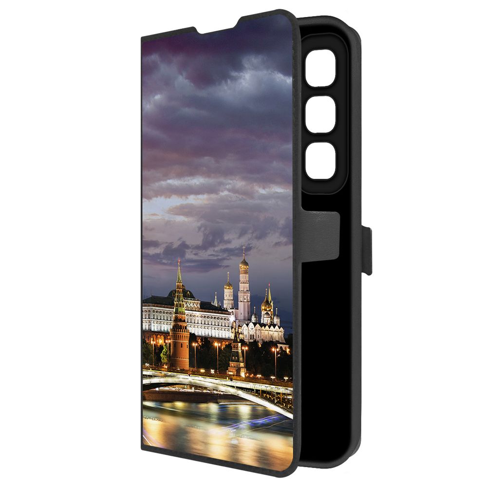 

Чехол-книжка Krutoff Eco Book для INFINIX Hot 50 Россия, Московский Кремль (черный)