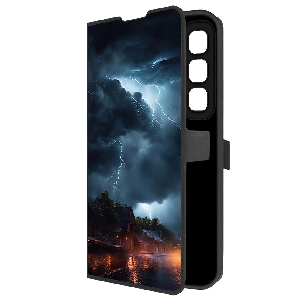 

Чехол-книжка Krutoff Eco Book для INFINIX Hot 50 Ночная гроза (черный)
