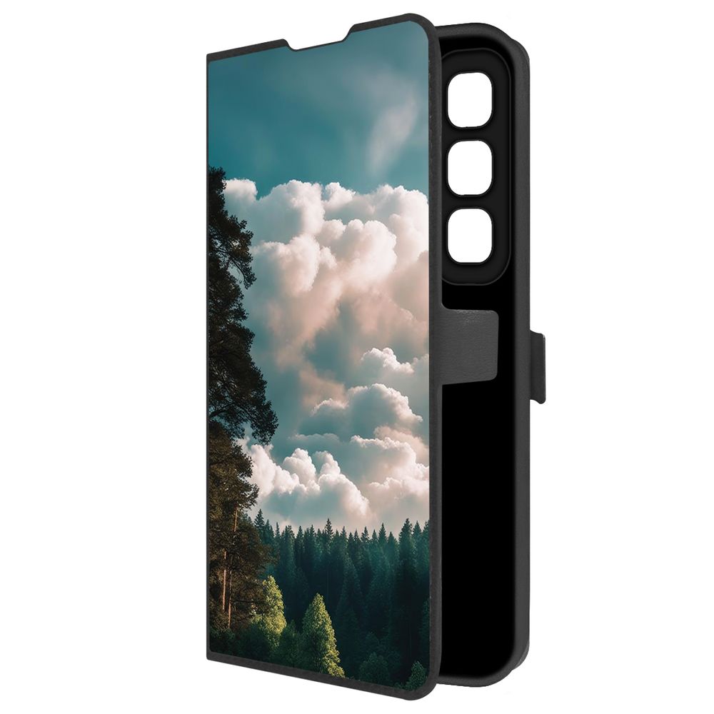 

Чехол-книжка Krutoff Eco Book для INFINIX Hot 50 Облачно (черный)
