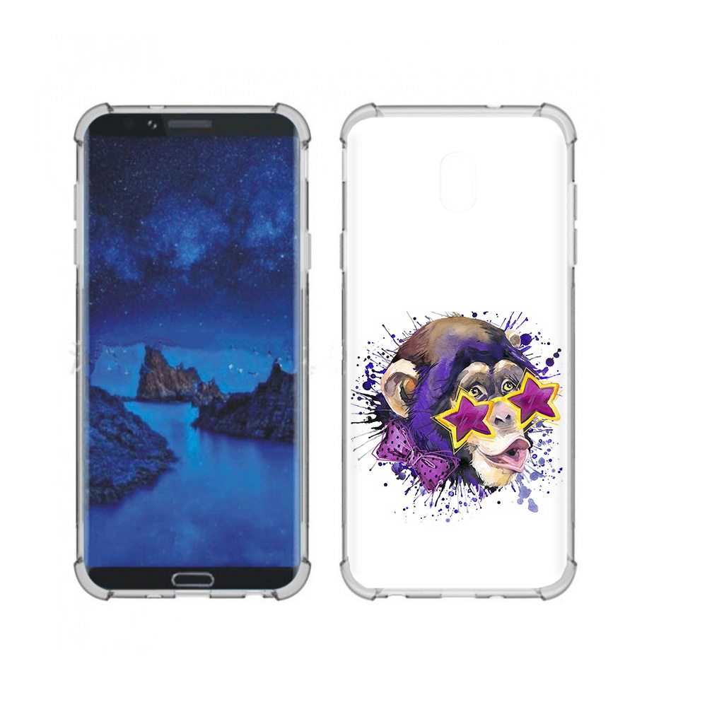 

Чехол MyPads Tocco для Samsung Galaxy J7 (2018) обезьяна в очках (PT226928.596.524), Прозрачный, Tocco