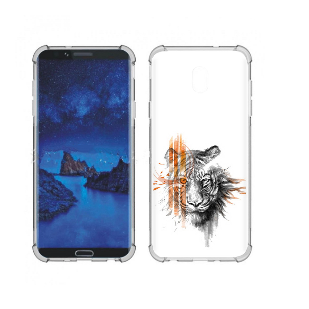 

Чехол MyPads Tocco для Samsung Galaxy J7 (2018) огненный тигр (PT226928.596.526), Прозрачный, Tocco