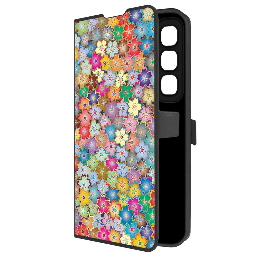 

Чехол-книжка Krutoff Eco Book для INFINIX Hot 50 Цветочный паттерн 4 (черный)