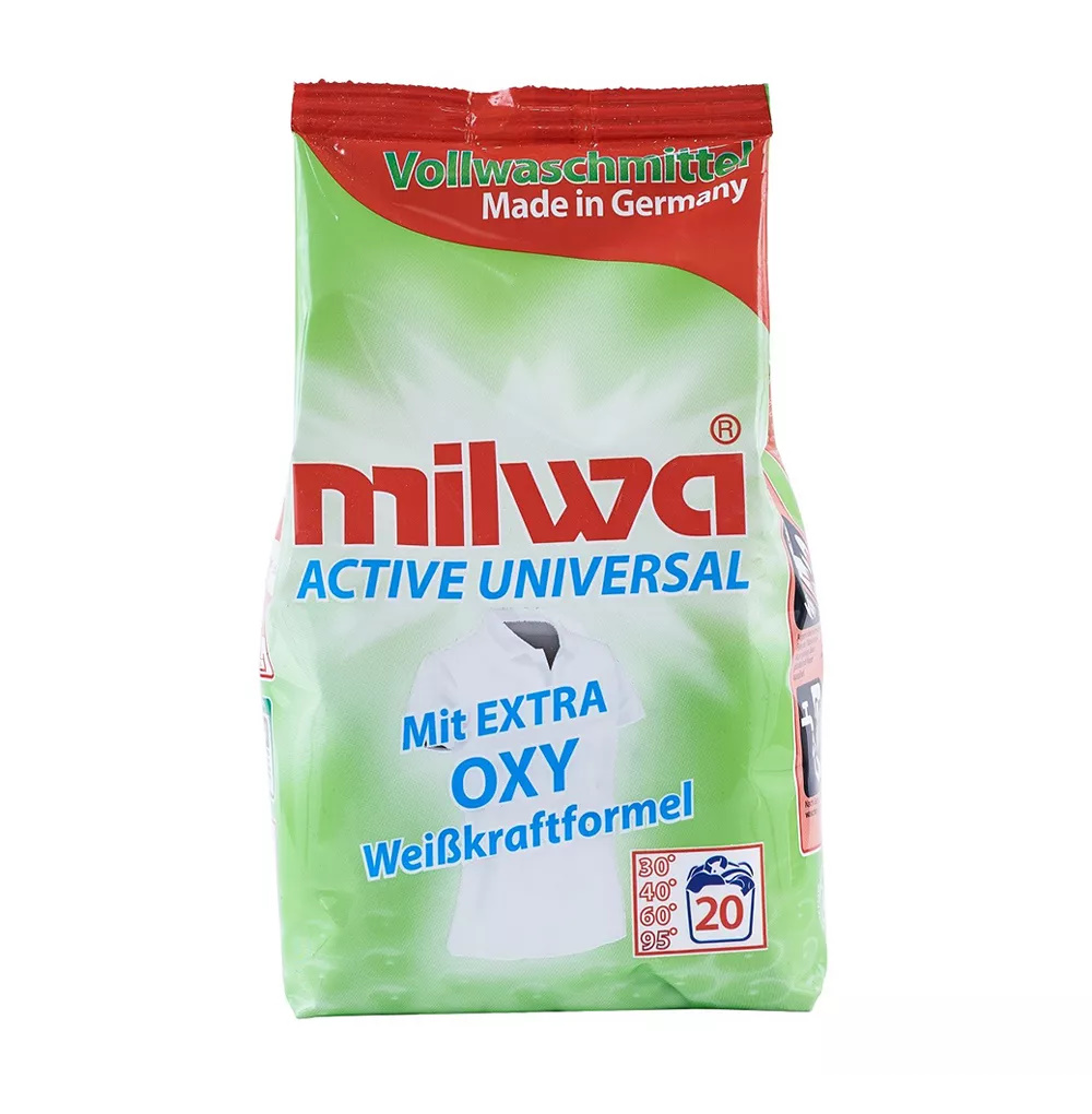 Концентрированный порошок для стирки белого белья MILWA  ACTIVE OXY 1,34 кг.