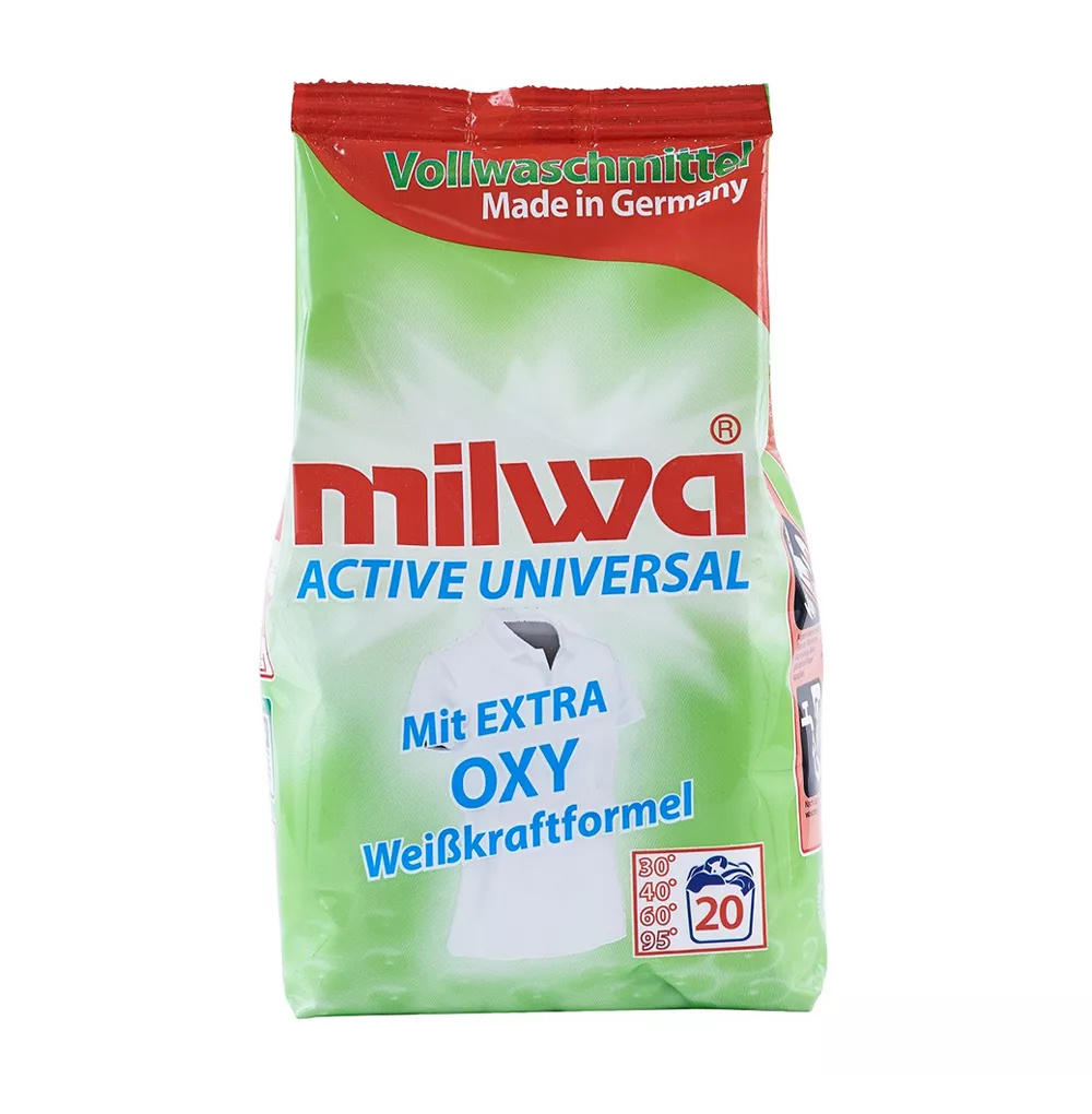 фото Концентрированный порошок для стирки белого белья milwa active oxy 1,34 кг.