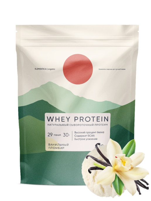 

Смесь для приготовления напитков Elementica "WHEY PROTEIN" вкус "Ванильный пломбир" 0,87кг, Whey protein