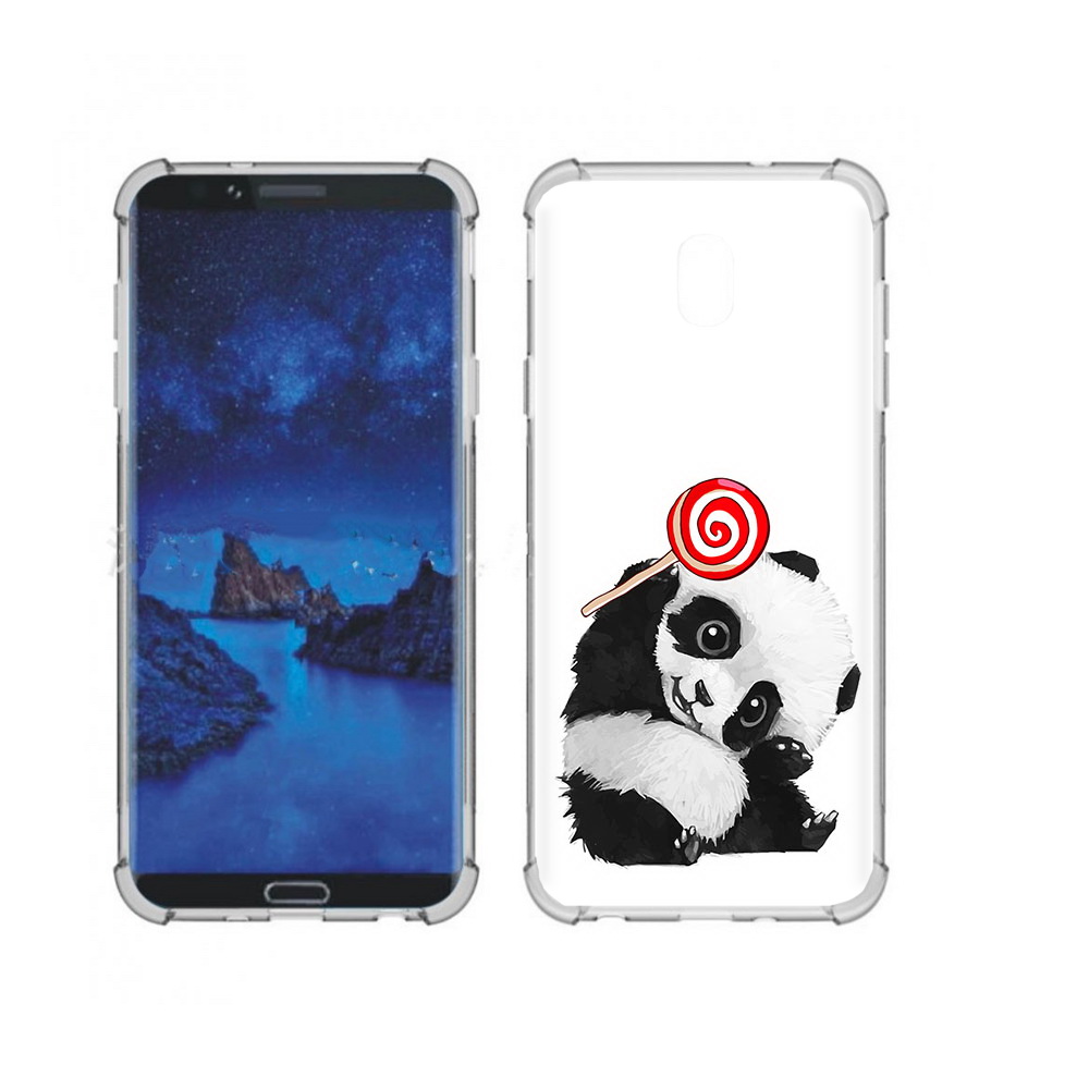 

Чехол MyPads Tocco для Samsung Galaxy J7 (2018) панда с леденцом (PT226928.596.534), Прозрачный, Tocco