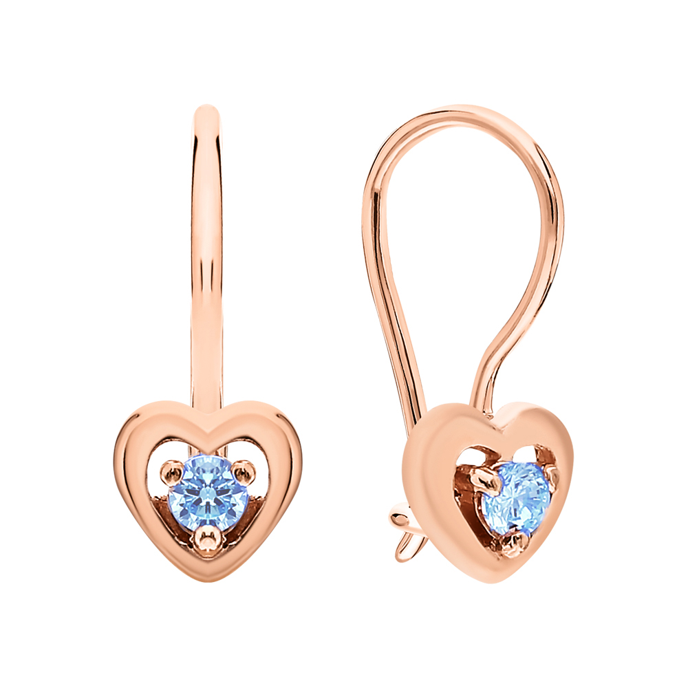 

Серьги из красного золота ЯХОНТ Золотой 235594, фианит, 235594