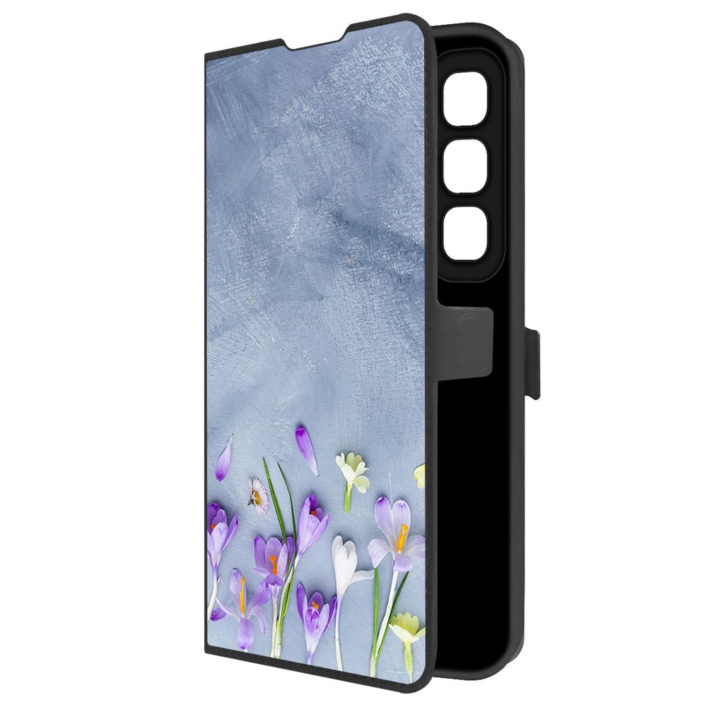 

Чехол-книжка Krutoff Eco Book для INFINIX Hot 50 Цветочное настроение (черный)