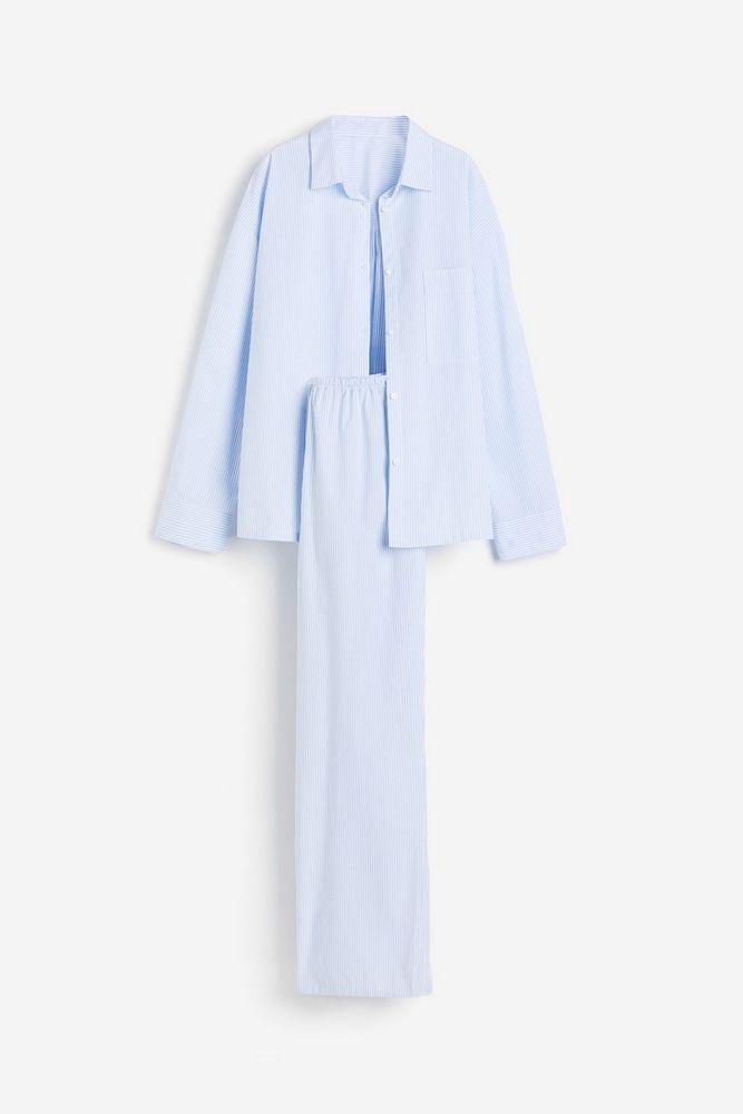 

Пижама женская H&M 1040956 голубая XL, Голубой, 1040956