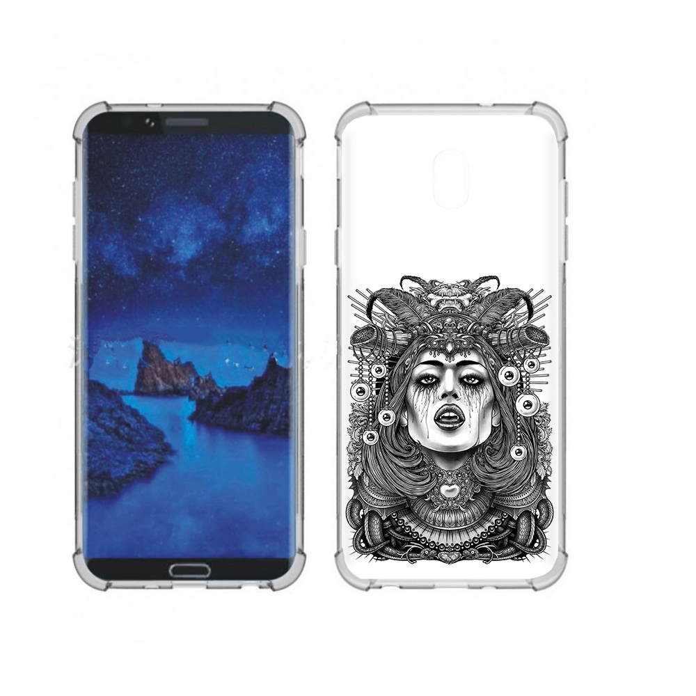 

Чехол MyPads Tocco для Samsung Galaxy J7 (2018) портрет девушки черно белый, Прозрачный, Tocco