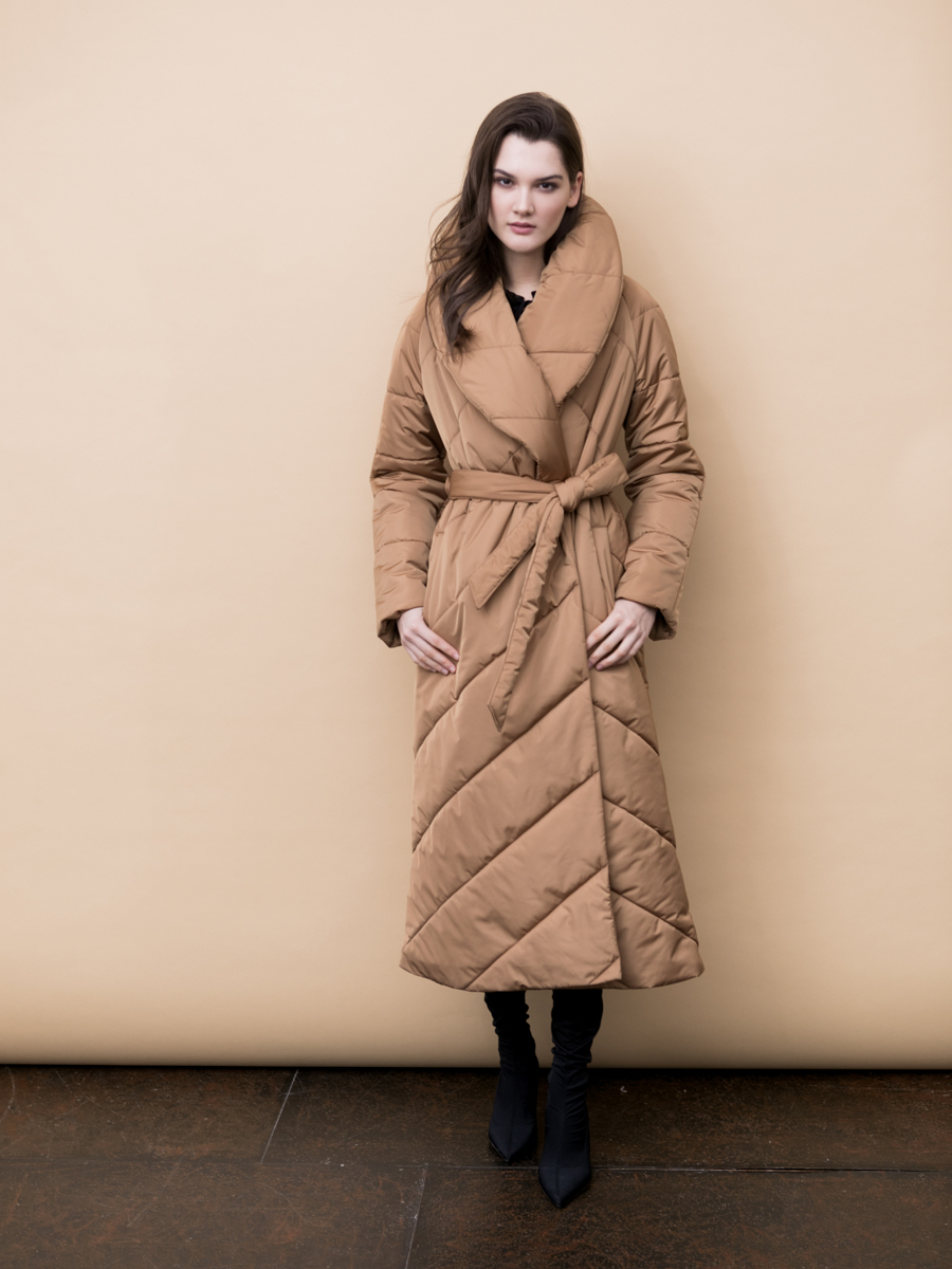 Пальто женское Aylin Stories AS12iz коричневое 42 RU