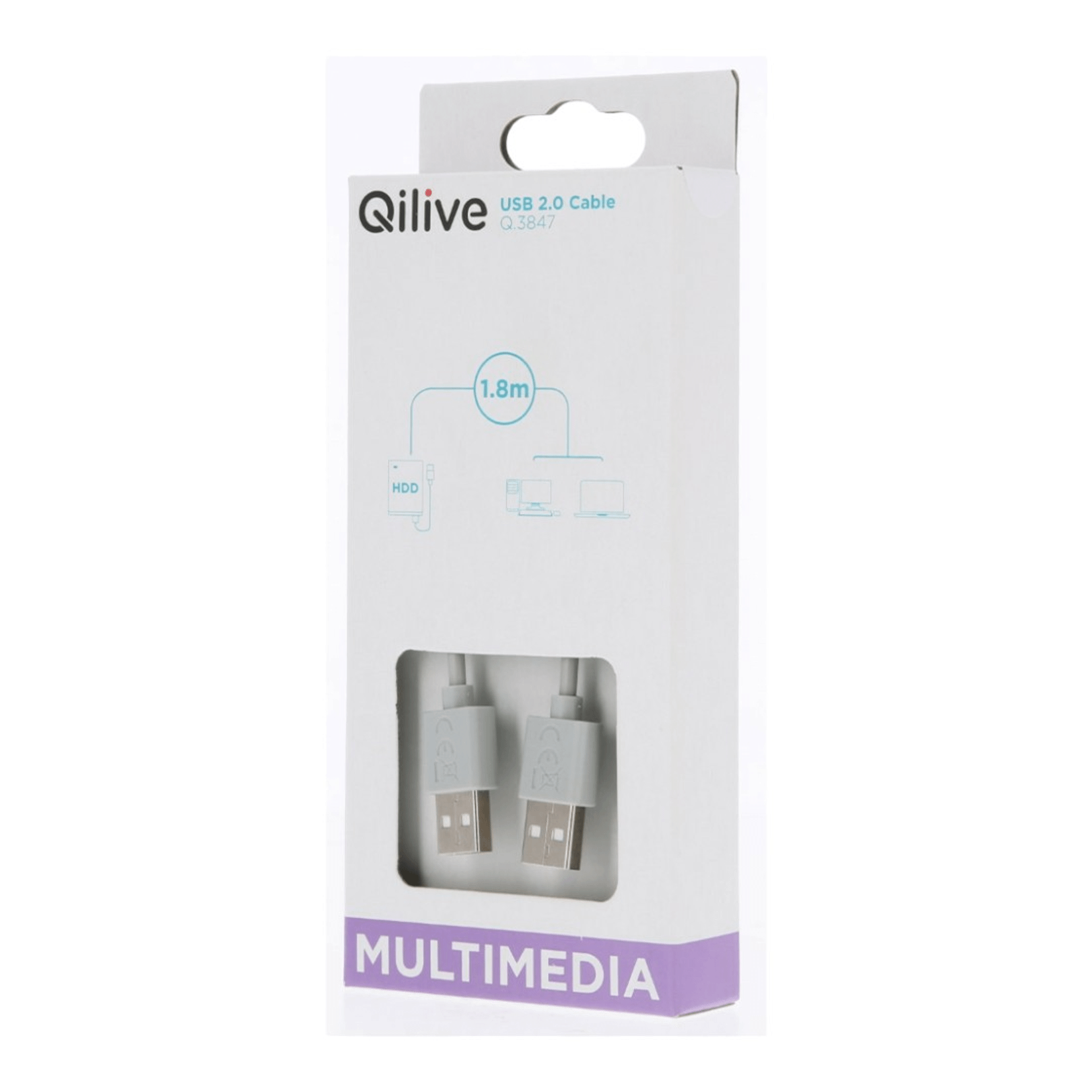 Кабель Qilive USB A-B Micro 1,8 м