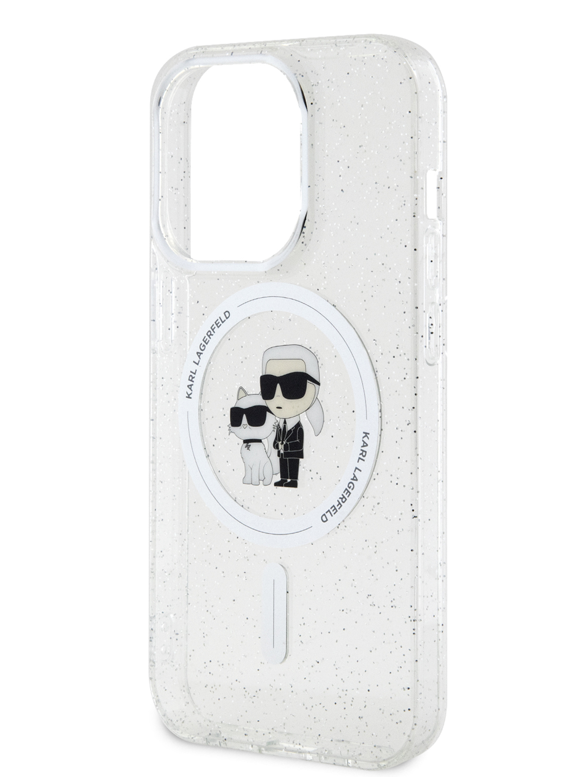 

Чехол Karl Lagerfeld для iPhone 15 Pro с MagSafe и принтом Karl & Choupette, прозрачный