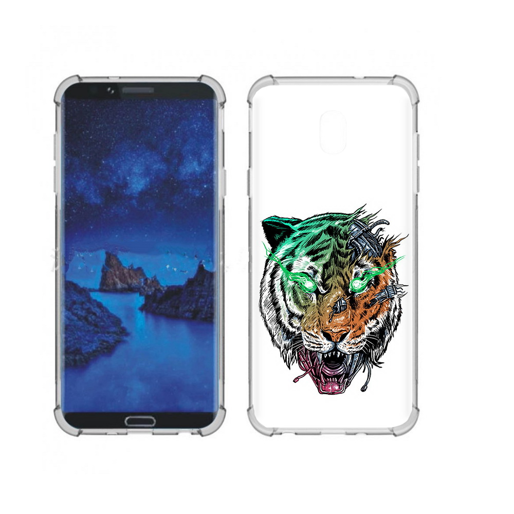 

Чехол MyPads Tocco для Samsung Galaxy J7 (2018) робо-тигр (PT226928.596.584), Прозрачный, Tocco