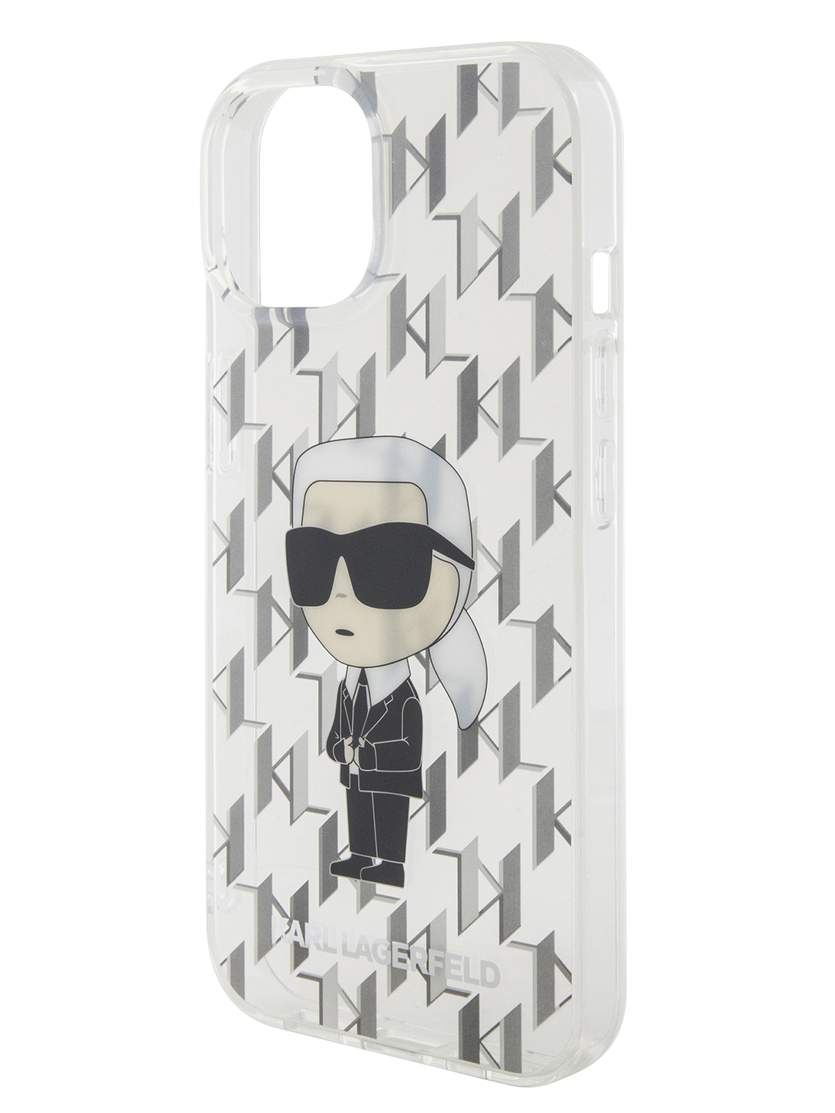 Чехол Karl Lagerfeld для iPhone 15 с принтом Monogram NFT Karl Ikonik, прозрачный