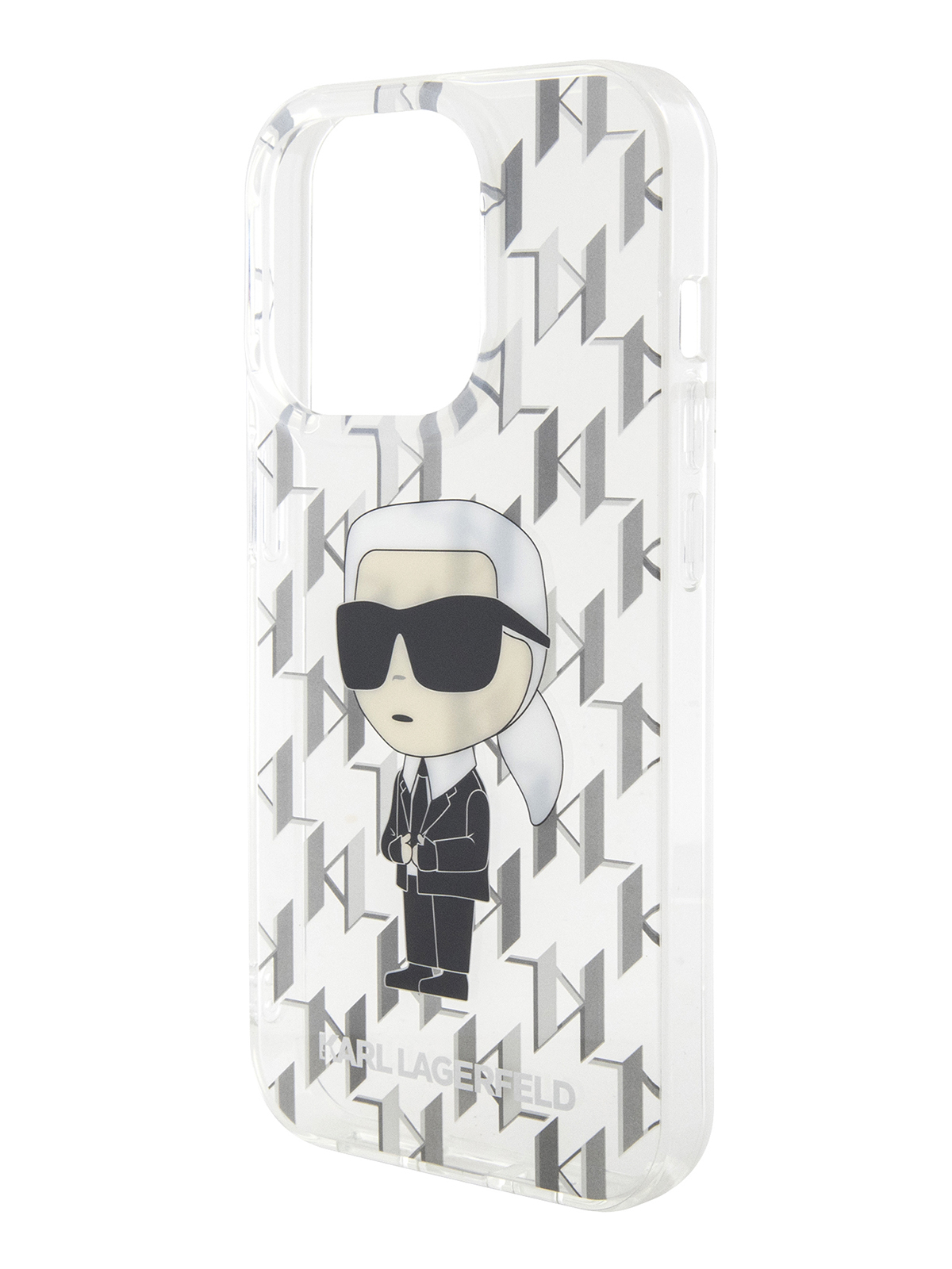 Чехол Karl Lagerfeld для iPhone 15 Pro с принтом Monogram NFT Karl Ikonik, прозрачный