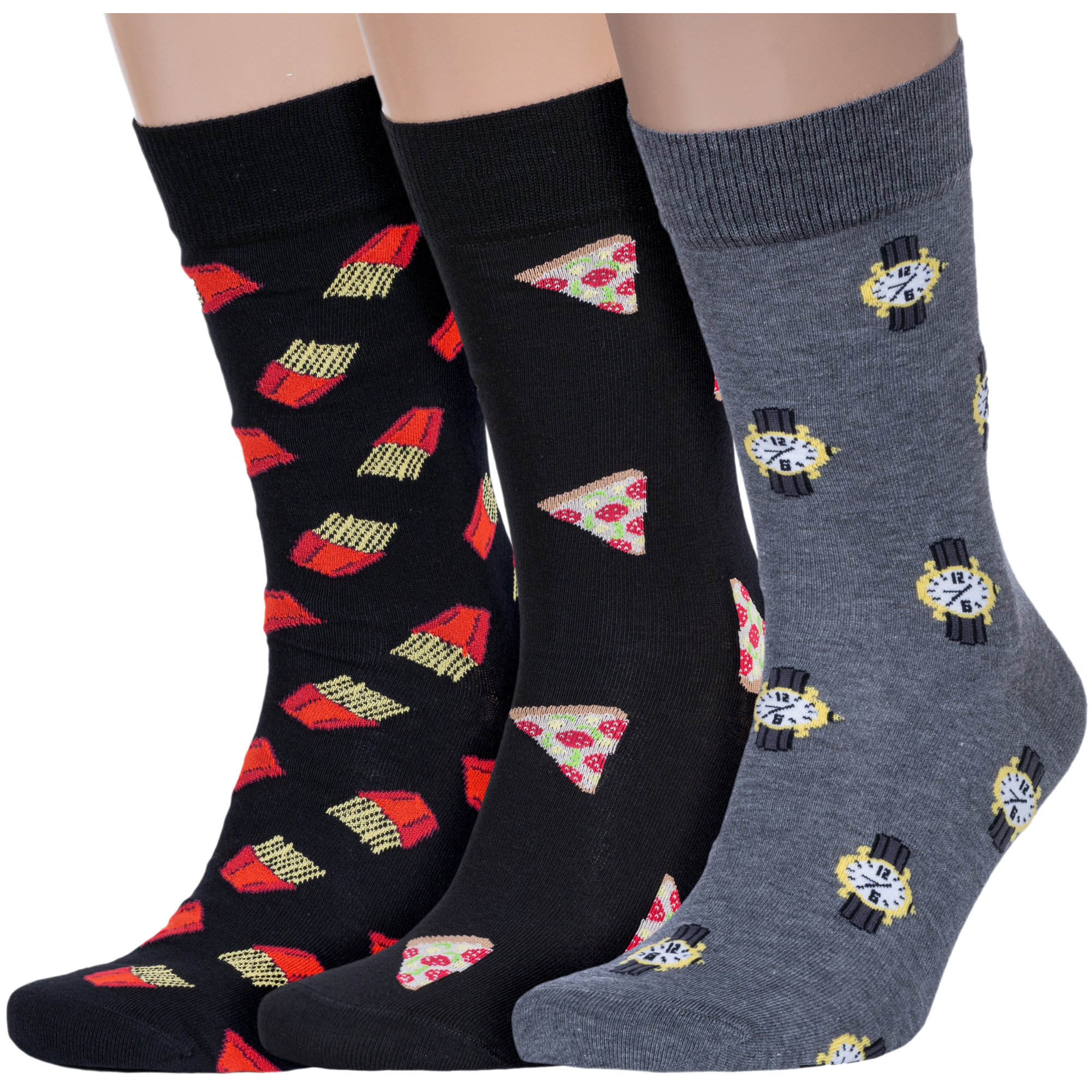 

Комплект носков мужских Rusocks 3-М3-1301М разноцветных 27-29, Черный;серый, 3-М3-1301М