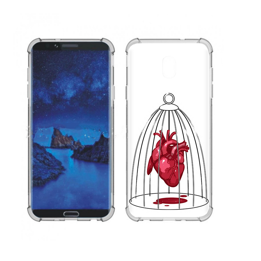

Чехол MyPads Tocco для Samsung Galaxy J7 (2018) сердце в клетке (PT226928.596.597), Прозрачный, Tocco
