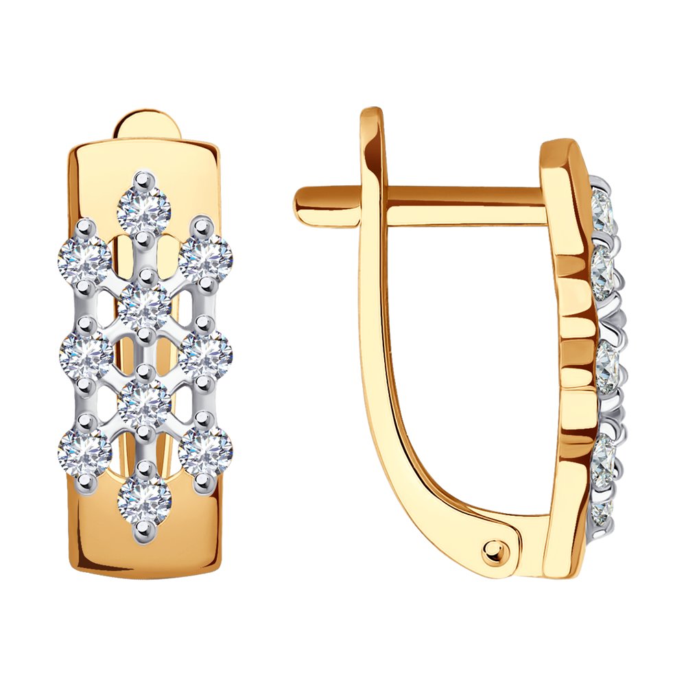 

Серьги из красного золота ЯХОНТ Золотой 2708484, фианит, 2708484