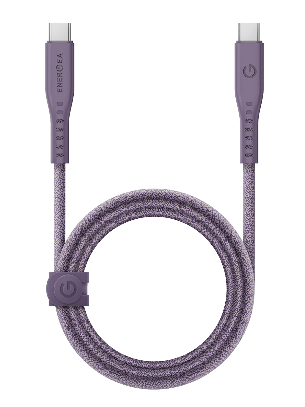 Кабель EnergEA FLOW USB-C to USB-C PD240W 5A Nanoweave Magnetic tie 1.5m Purple