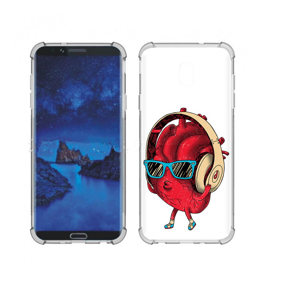 

Чехол MyPads Tocco для Samsung Galaxy J7 (2018) слушай сердце (PT226928.596.609), Прозрачный, Tocco