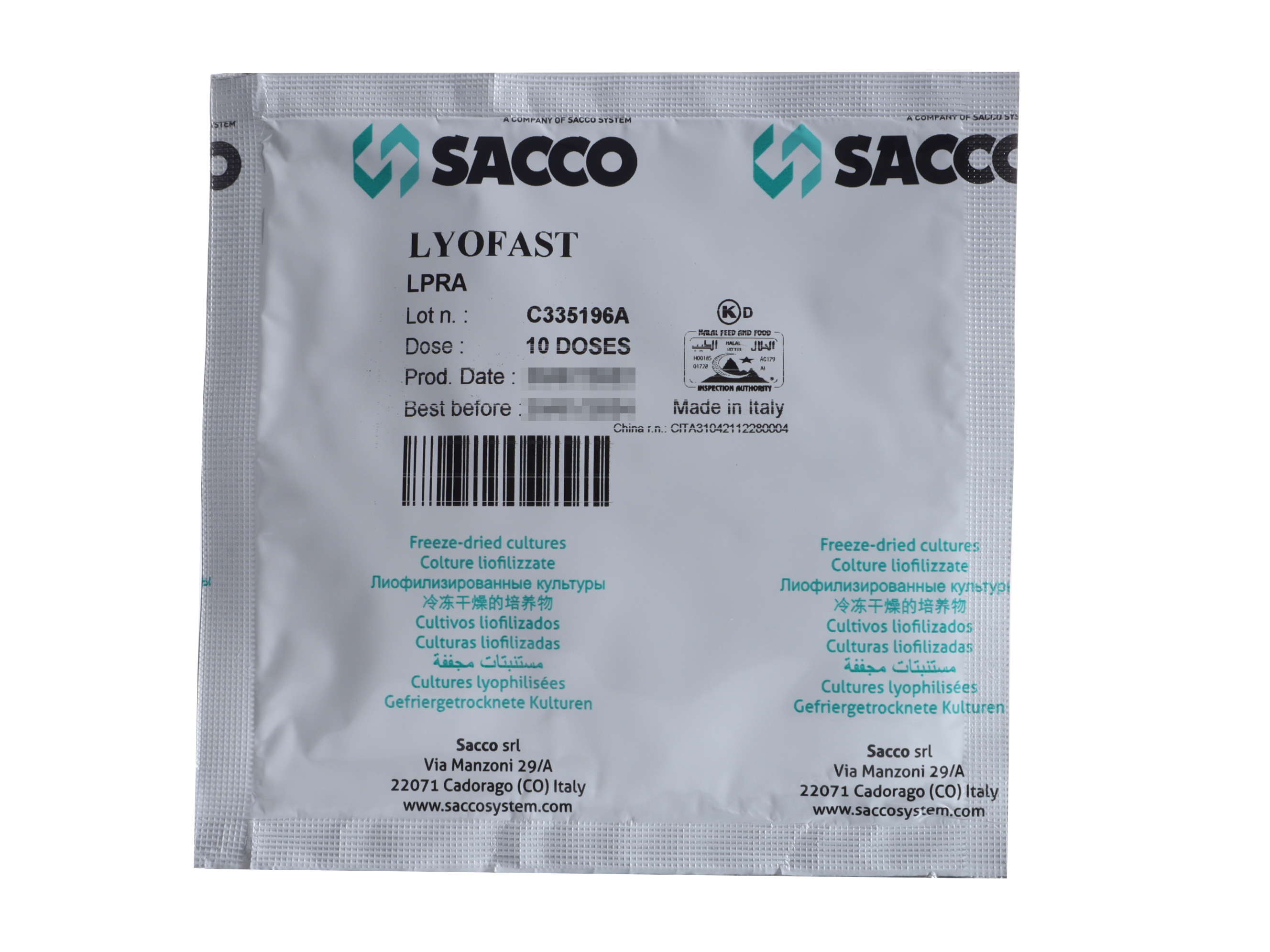 

Защитная культура Sacco, Lyofast LPR A 10 D на 400-2000 л, Защитная культура Lyofast LPR A 10 D (на 400-2000л, Sacco)
