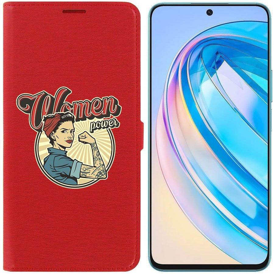 

Чехол-книжка Krutoff Eco Book для Honor X8a Women Power (красный)
