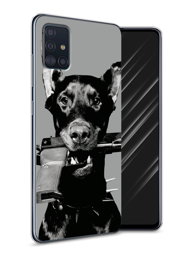 

Чехол Awog на Samsung Galaxy A51 "Доберман", Серый, 28950-1