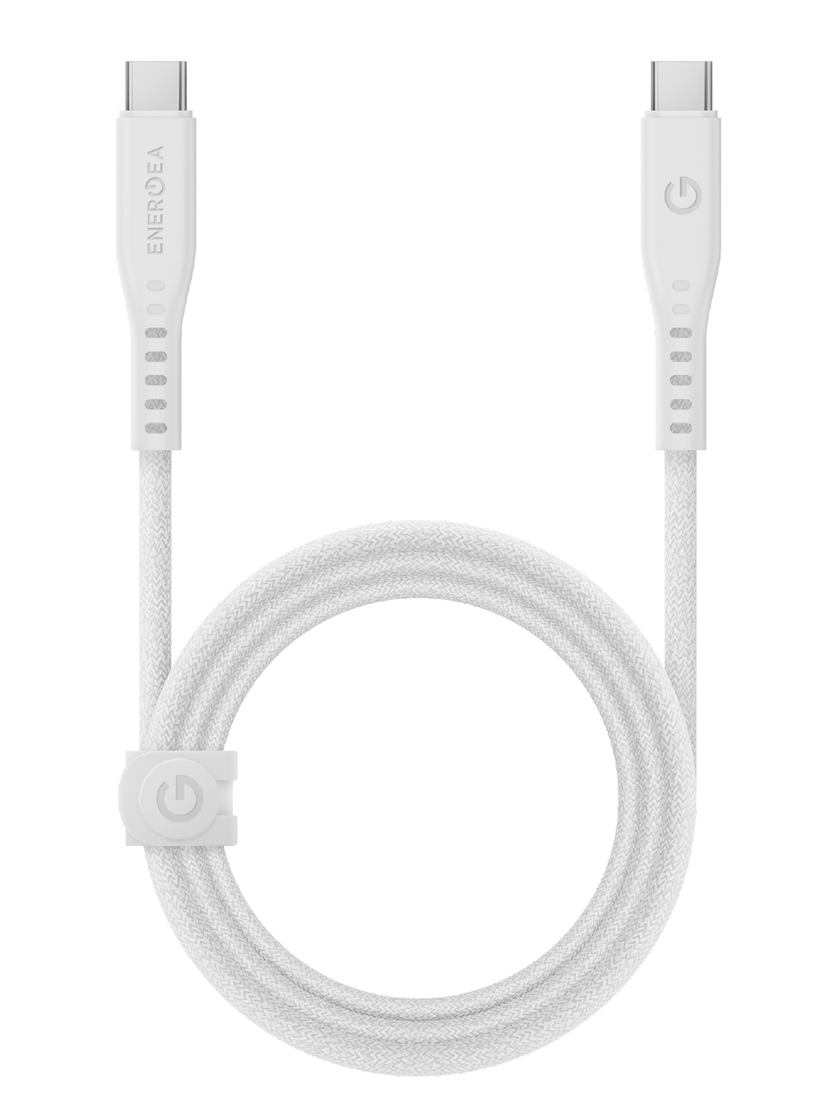 Кабель EnergEA FLOW USB-C to USB-C PD240W 5A Nanoweave Magnetic tie 1.5m White