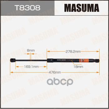 

Упор газовый багажника MASUMA, L=476mm (1/40)