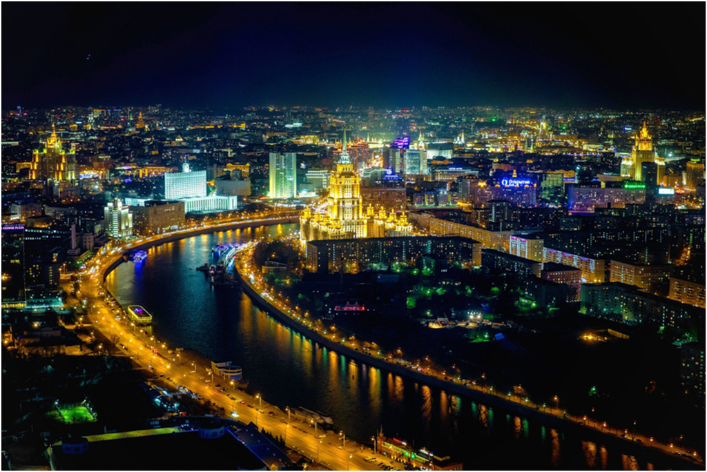 

Картина на холсте с подрамником ХитАрт Ночная Москва 100x68 см, 2118